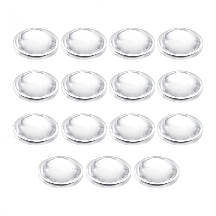 PATIKIL 直径15mmフラット凸レンズ 15個高さ5mm PMMAアクリルLED光学凸レンズ フラッシュライト 車用バ..