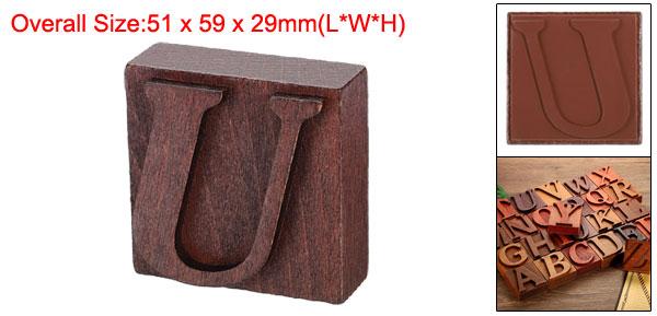 PATIKIL レタースタンプ ウッドラバースタンプ 文字U ビンテージアルファベットスタンプセット 木製スタンプスタンパー カード作り DIY クラフト スクラップブッキング用 ブラウン