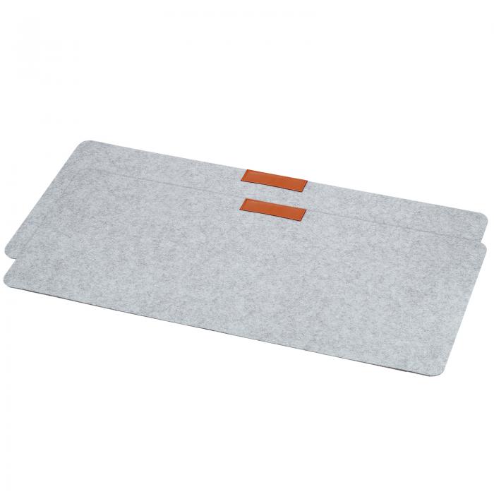 PATIKIL 70 x 33 cm デスクマットプロテクター 2個 両面 柔らかい スムーズ マウスパッド ライティングマット オフィスホーム用 グレー