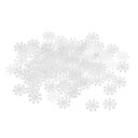 500個の小さなピカピカクリスマスの雪の結晶 A BSパール風の白いガーランド DIYクラフトプロジェクト用 新年 冬のパーティー バレンタイン用品