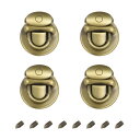 ターンロッククラスプ 合金 財布閉鎖ツイスト バックル DIY ハンドバッグ ウォレット クラフト メイキング用 25mm x 22mm 4個(ブロンズトーン)