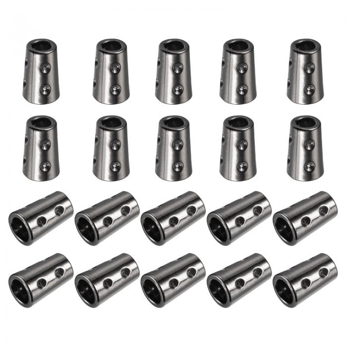 メタルベルストッパー コードエンドロック ロープファスナーエンドストッパー 4mm 円錐形 ドローストリングランヤード用 バックパックバック用 DIY ダークグ...