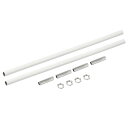ねじ付き延長ロッドキット ネジ 300mm カップリングナット 丸型スリーブコネクタ ねじパイプ六角ナット付き ホワイト 2セット入り