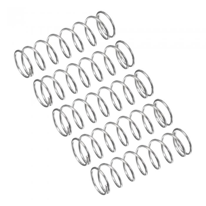 圧縮バネ 304ステンレス鋼 11 mm外径 0.6 mmワイヤーサイズ 35 mm自由長さ シルバートーン 5個