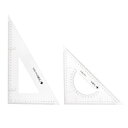 三角定規スクエアセット 31 cm 30/60と45/90度 測定ツール 教室 ホーム オフィス用 透明 2個