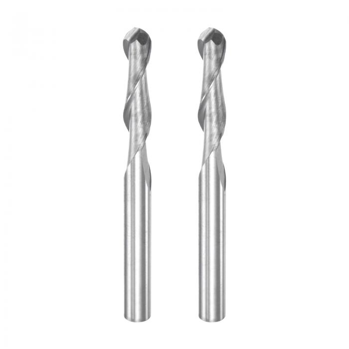 ボールノーズ エンドミル ハイス鋼 2枚刃 らせんアップカット CNC ルータービット 4mmの直径 17mmの切断長 4mmのシャンク 2個