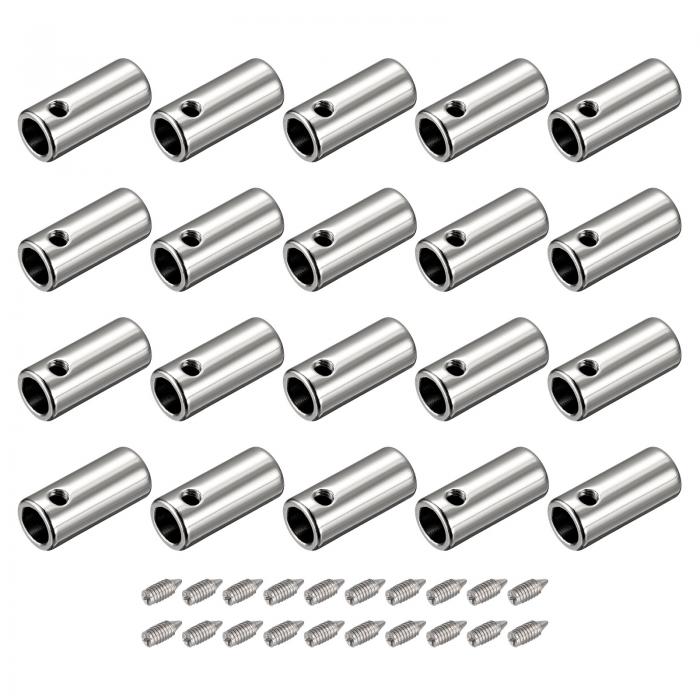 金属靴紐チップ ネジ靴紐チップ 金属 コードエンドの交換 スニーカー 服 DIY修理用 4.5 mm シルバー 20個