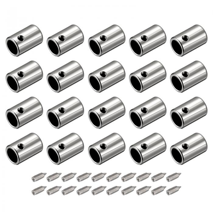 金属靴紐チップ ネジ靴紐チップ 金属 コードエンドの交換 スニーカー 服 DIY修理用 5.5 mm シルバー 20個