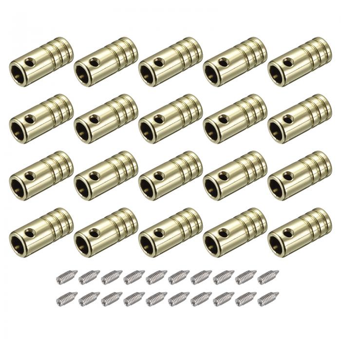 金属靴紐チップ ネジ靴紐チップ 金属 コードエンドの交換 スニーカー 服 DIY修理用 5 mm ゴールド 20個