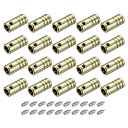 金属靴紐チップ ネジ靴紐チップ 金属 コードエンドの交換 スニーカー 服 DIY修理用 5 mm ゴールド 20個(4)