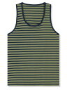 Allegra K ボーダー タンクトップ ストライプ ノースリーブ ベーシック メンズ グラスグリーン 2XL