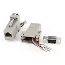 DB9にRJ45アダプタ モジュラーアダプタコネクタ 2個入り グレー プラスチック メタル 9ピン 5.6x3.3x1.6 cm