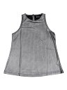 Allegra K スパンコール タンクトップ メタリック 光沢 ノースリーブ 袖なし トップス ダンス衣装 レディース ダークシルバー S(4)