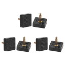 キトゥンヒールチップ TPU 靴交換タップキャップ 女性ハイヒール用 3 mmピン 16 mm スクエアヒール修理キャップ ブラック 3ペア
