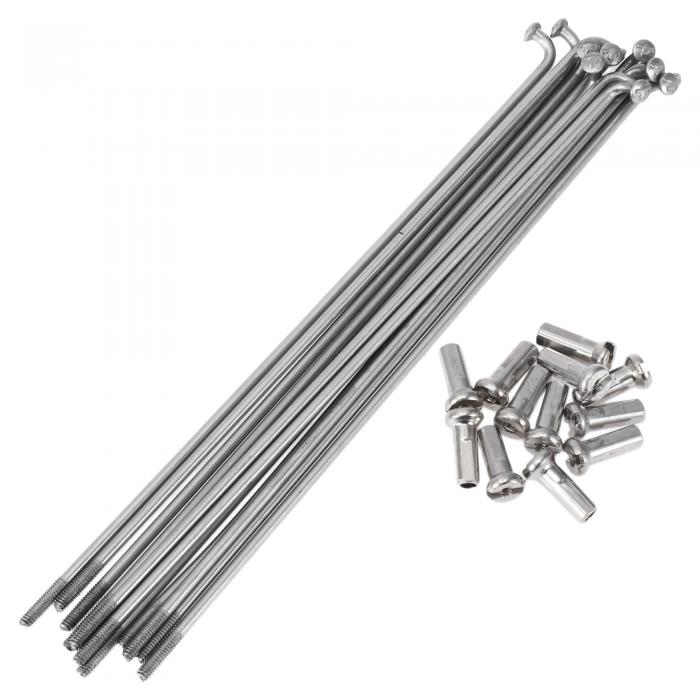 A ABSOPRO 12セット 14G自転車スポーク125mm自転車ホイールスポーク304ステンレススチール シルバート..