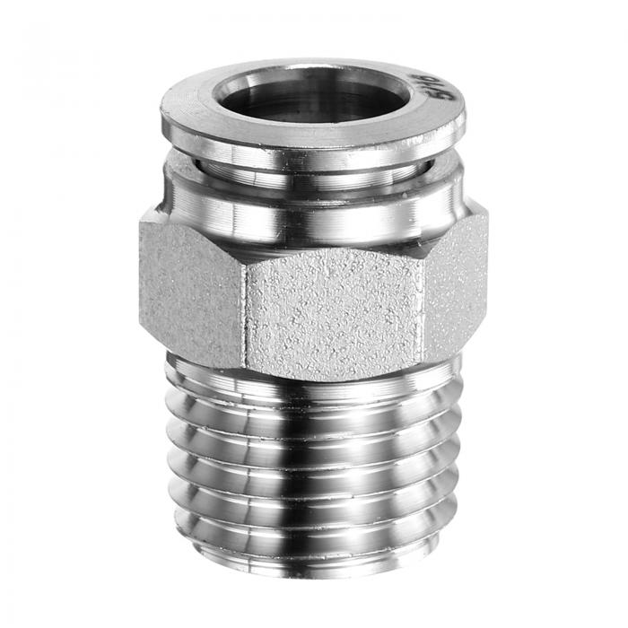 プッシュ・トゥ・コネクト・フィッティング 5/16" チューブ外径 x 1/4" N PT スレッド メール ストレー..