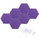 PATIKIL フェルト掲示板 12"x10" 6パックのセルフアドヒーシブヘキサゴンフェルトタイル ホームオフィス レコーディングスタジオ ゲームルーム用のサウンドプルーフウォールパネル パープル