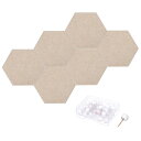 PATIKIL フェルト掲示板 12"x10" 6パックのセルフアドヒーシブヘキサゴンフェルトタイル ホームオフィス レコーディングスタジオ ゲームルーム用の音響壁パネル キャメル