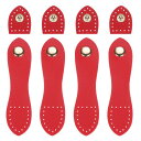 4セット レザースナップバックル レッド 財布 財布 バッグ作り用 タブクロージャーファスナー
