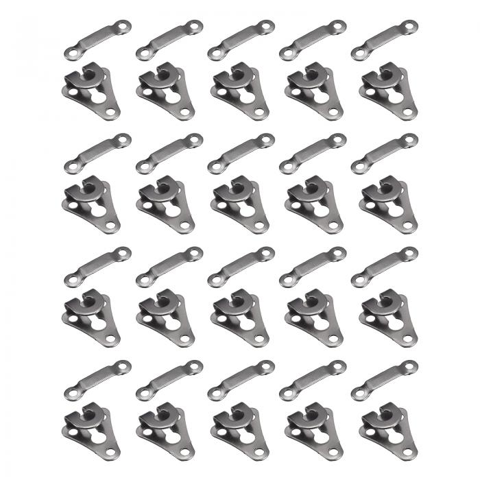 縫製フックとアイクロージャセット ズボン用 銅製衣類ファスナー パンツ スカート ドレス 縫製 DIYクラフト用 30セット 14 mm x 18 mm ダークグレー