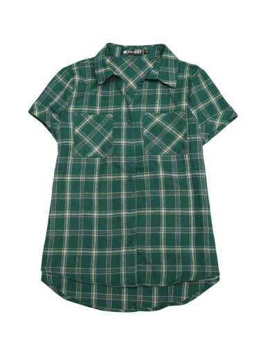 Allegra K 赤チェックシャツ 半袖 フランネル レディース ボタンダウン カジュアル 夏 グリーンベージュ XS Allegra K 赤チェックシャツ 半袖 フランネル レディース ボタンダウン カジュアル 夏 グリーンベージュ XS