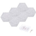 PATIKIL フェルト掲示板 12"x10" 6パックのセルフアドヒーシブヘキサゴンフェルトタイル ホームオフィス レコーディングスタジオ ゲームルーム用のサウンドプルーフウォールパネル ライトグレー