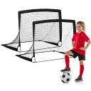 PATIKIL ポータブルサッカーゴール 4x3' 折りたたみ式サッカーネット2個セット キャリーバッグ付き ユース練習トレーニング用 黒色