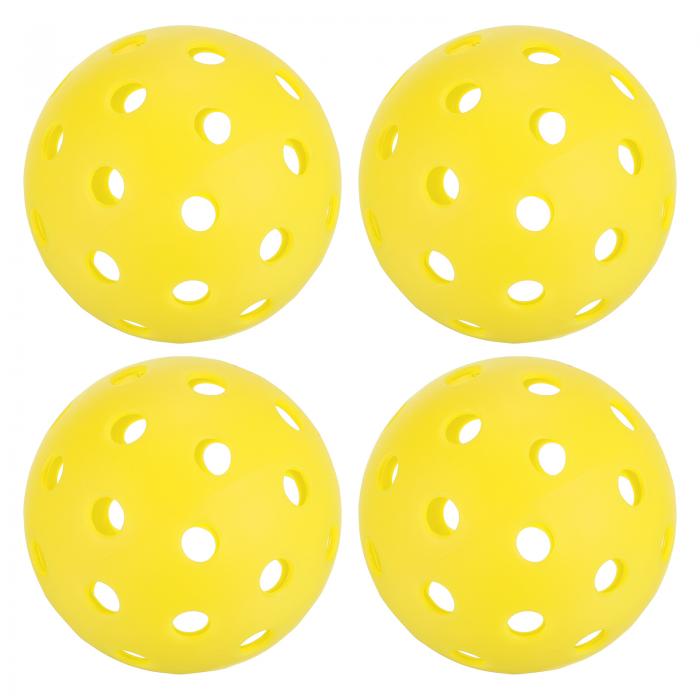 PATIKIL アウトドアピクルボールボール 40穴ピクルボール4パック アマチュア向け 屋内外スポーツ用ピクルボールボール イエロー