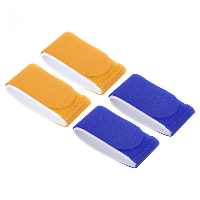 PATIKIL 45 cm x 5.5 cm スキーストラップファスナー 4個 調節可能なキャリアストラップ スキーラップ スキー用品 スキーとポール用 イエロー ブルー