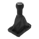 INFINAUTO 1998-2010年のフォルクスワーゲンに対応・ビートル用のプラスチック製の黒いフェイクレザー製の5速マニュアルギアシフトノブとカバー ギア...