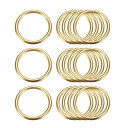 金属Oリング 非溶接 Oリングバックル クラフトベルト 財布 バッグ製作 金具用 多目的 25 mm内径 3 mm厚さ ゴールドトーン 15個