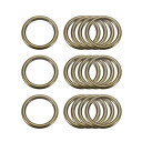 金属Oリング 非溶接 Oリングバックル クラフトベルト 財布 バッグ製作 金具用 多目的 20 mm内径 3 mm厚さ ブロンズトーン 15個