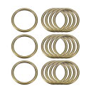 金属Oリング 非溶接 Oリングバックル クラフトベルト 財布 バッグ製作 金具用 多目的 25 mm内径 3 mm厚さ ブロンズトーン 15個