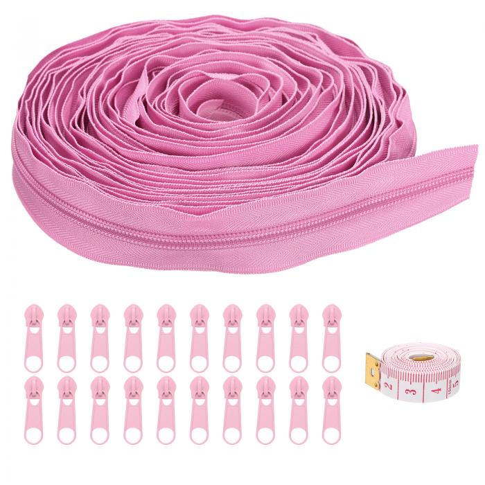 #5 10ヤードのナイロンコイルファスナー 20個のファスナースライダーと定規付きのバルクコイルファスナ..