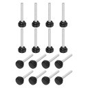 16個の丸いノブ付きねじ M8 x 55mmの炭素鋼亜鉛メッキスレッドつまみねじ クイック交換用ねじ 黒
