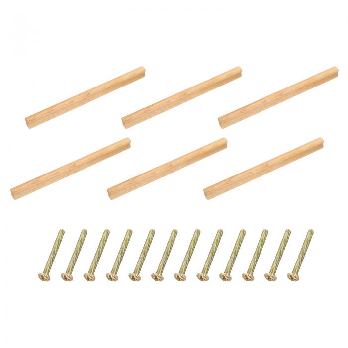 木製引き出し取っ手 ネジセット付き 未仕上げのブナ材キャビネット 引き出しノブ 引き手 キッチンキャ..