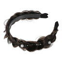 VOCOSTE ヘッドバンド 人工毛 編み込みヘッドバンド ヘアフープ 女性と女の子用 4.5 cm幅 1個 褐色