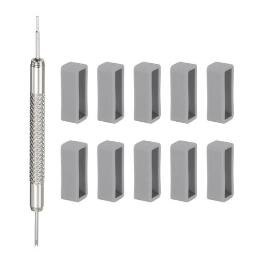 時計ストラップループ ウォッチストラップループ ファスナーリング 時計バンド修理用ばね棒付き ラバー 22mm グレー 10個 時計ストラップループ ウォッチストラップループ ファスナーリング 時計バンド修理用ばね棒付き ラバー 22mm グレー 10個