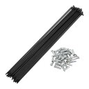 Motoforti ユニバーサル自転車スポーク自転車ホイールスポーク14G 235mm長さ炭素鋼黒1セット