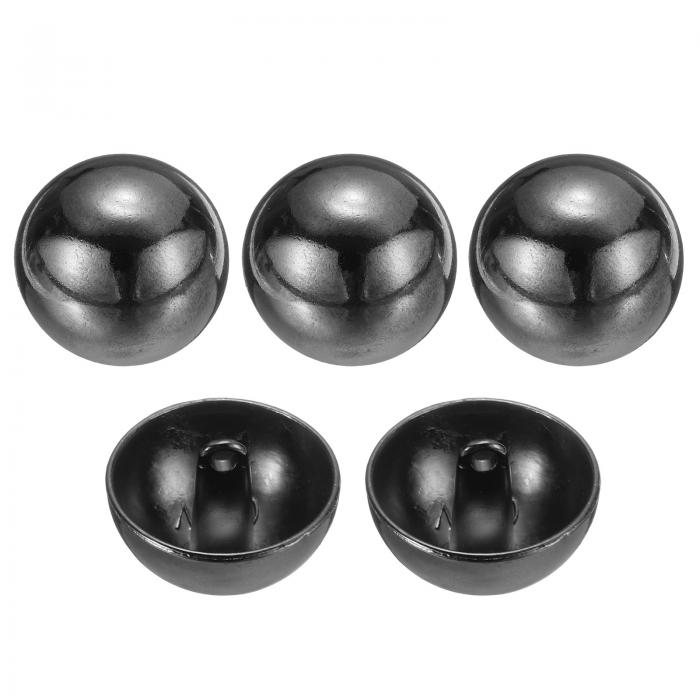 5個36Lメタルラウンドフラットボタン23 mm 7/8インチシングルホールクラフト交換ボタンメンズウィメンズスーツウールコートシャツズボン裁縫クラフト、黒