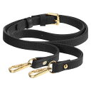 ハンドバッグストラップ レザー調節可能な交換用ストラップ 女性用 クロスボディハンドバッグ 1.6 cm幅 106-130 cm長さ ブラック