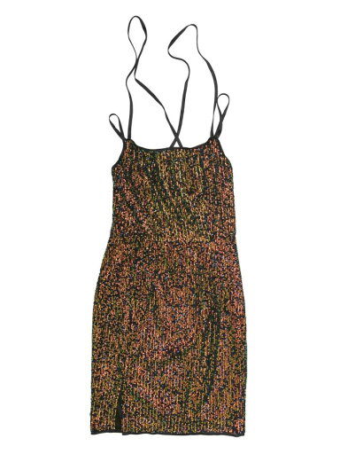 Allegra K ワンピース ミニドレス レースアップ スパンコール ドレス スパゲッティ ストラップ カクテル パーティー レディース マルチカラー ブラック L Allegra K ワンピース ミニドレス レースアップ スパンコール ドレス スパゲッティ ストラップ カクテル パーティー レディース マルチカラー ブラック L