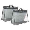 PATIKIL ハンドバッグダストバッグ 2個 クリア財布収納オーガナイザー XLサイズ PVC 防塵ハンドバッグカバー 透明財布プロテクター グレー