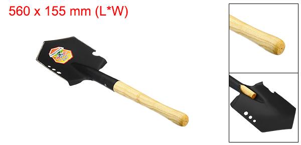 PATIKIL 掘削シャベル 丸い尖った刃のシャベル 高炭素鋼シャベル 園芸工具 長い木製ハンドル付き ブラック イェロー 2