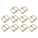 ローラーバックル 25x16 mm 3 mm厚さ 多目的 金属 調整可能なベルトピンバックル バッグストラップ ハンドDIY用 ゴールドトーン 10個