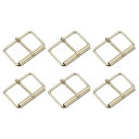 ローラーバックル 40x25 mm 3 mm厚さ 多目的 金属 調整可能なベルトピンバックル バッグストラップ ハンドDIY用 ゴールドトーン 6個