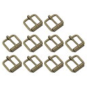 ローラーバックル 15x12.5 mm 2.5 mm厚さ 多目的 金属 調整可能なベルトピンバックル バッグストラップ ハンドDIY用 ブロンズトーン 10個