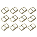 ローラーバックル 40x25 mm 3 mm厚さ 多目的 金属 調整可能なベルトピンバックル バッグストラップ ハンドDIY用 ブロンズトーン 12個