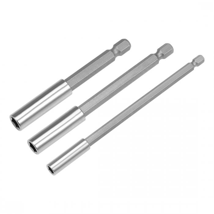 磁気ビット拡張 75mm 100mm 150mm長さ 6.35mm六角ソケット クロムバナジウム鋼 S2鋼 サンドブラスト 亜鉛メッキ 3個入り