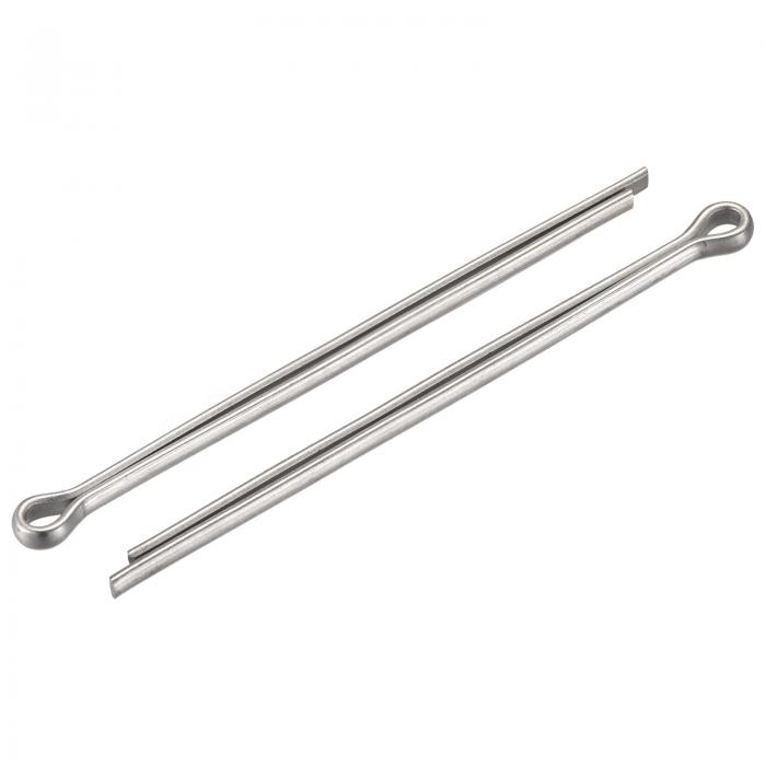 スプリットコッターピン 4mm x 80mm 304ステンレス鋼 クリップファスナーフィッティング 自動車 機械用 シルバートーン 15個入り
